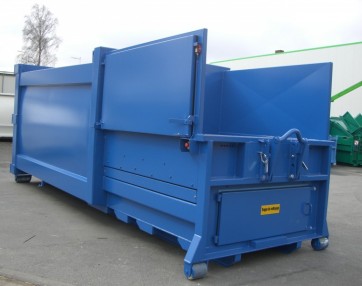 stiskalnica za vse vrste stisljivih odpadkov, velikost zabojnika 16 - 25 m3, prevoz s kotalnim prekucnikom