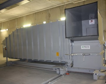 stacionarna pužna presa za sve vrste stišljivog otpada, kontejner 16 - 30 m3, prevoz sa rol kiperom